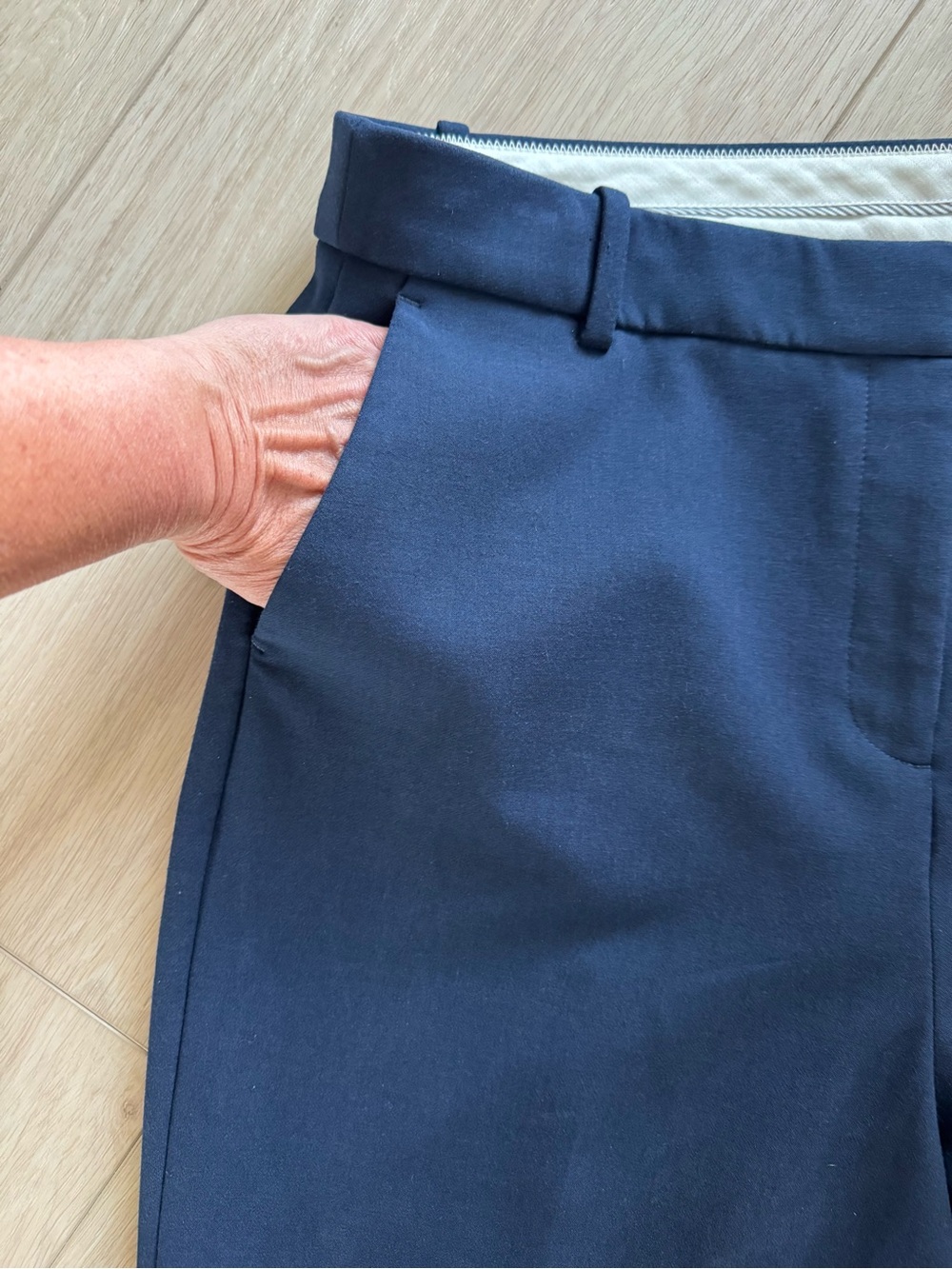 J. Crew Women’s Navy Blue Cameron Slim Cropped Pants 16 Tall Carreman Fabric - Picture 7 of 16